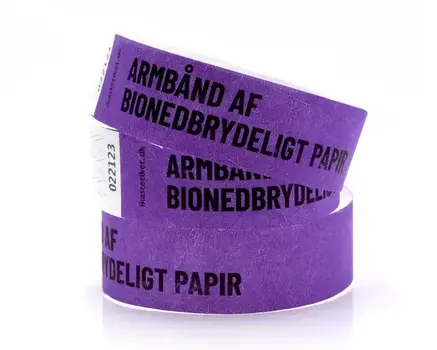 Biodegradable paper wristbands