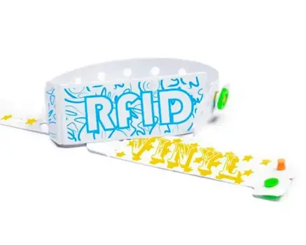 Vinyl wristband with RFID tag