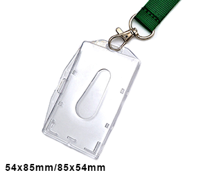 Hard plastic ID card holder portrait/landscape